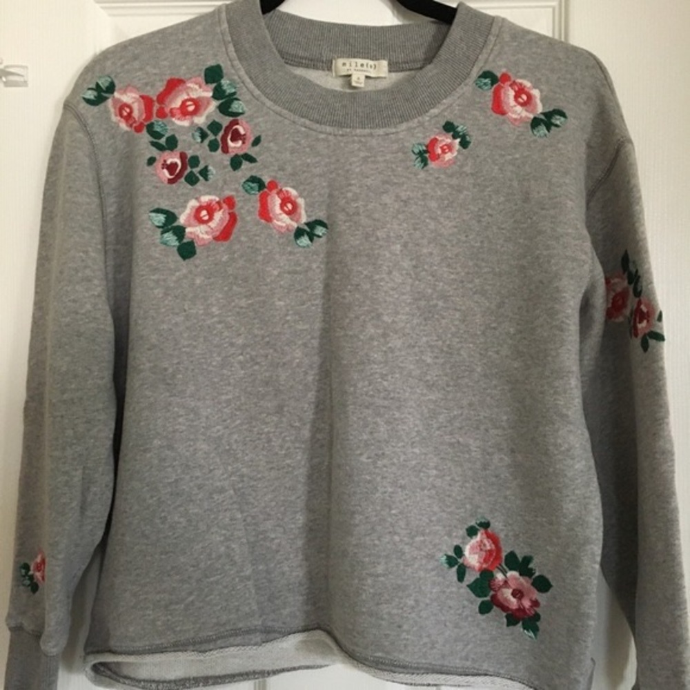 Mile(s) by Madewell Embroidered Cutoff Sweatshirt